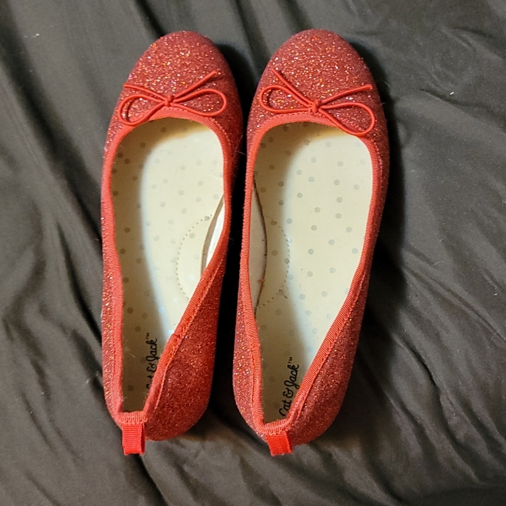 red glitter shoes size 3